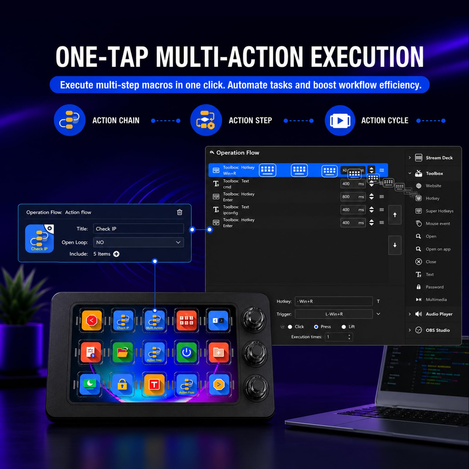 MagTran M3 Stream Controller Deck per PC Work e Live Streamer, Macro Pad per Video e Editing di Immagini, Tasti Magnetici Trasparenti Lisci, Comfort per tutto il giorno per giocare a lungo