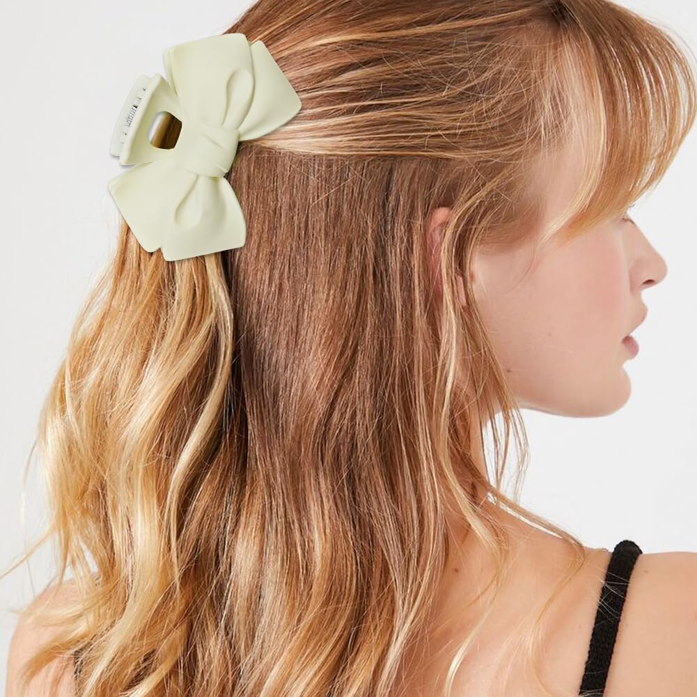 4 PACK Bow Claw Clip, Non-Slip Bow Claw Clip, Middle Claw Clips, Matte Neutral Hair Clips, for Thin Hair and Thick Hair Claw Clips for Long Hair Cute Hair Clip Hair Accessories for Women - Image 5