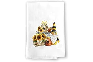 Spring Bees Yellow and Black Kitchen and Bath Hand Towels