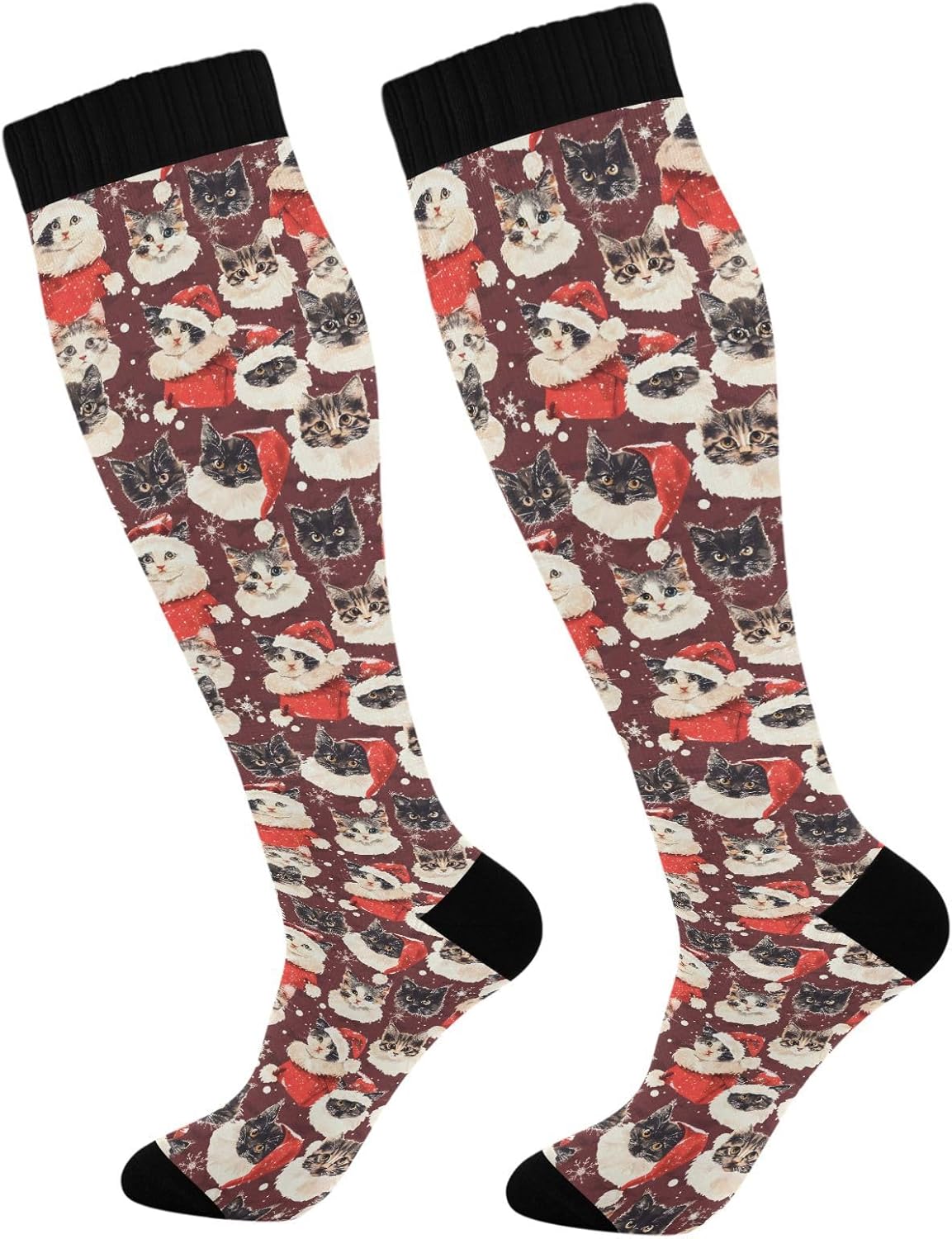 ALAZA Cat Kitten Christmas Compression Socks for Women Men
