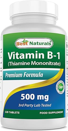 Best Naturals Vitamina B1 como mononitrato de tiamina 500 mg 120 comprimidos (120 unidades (paquete de 1))