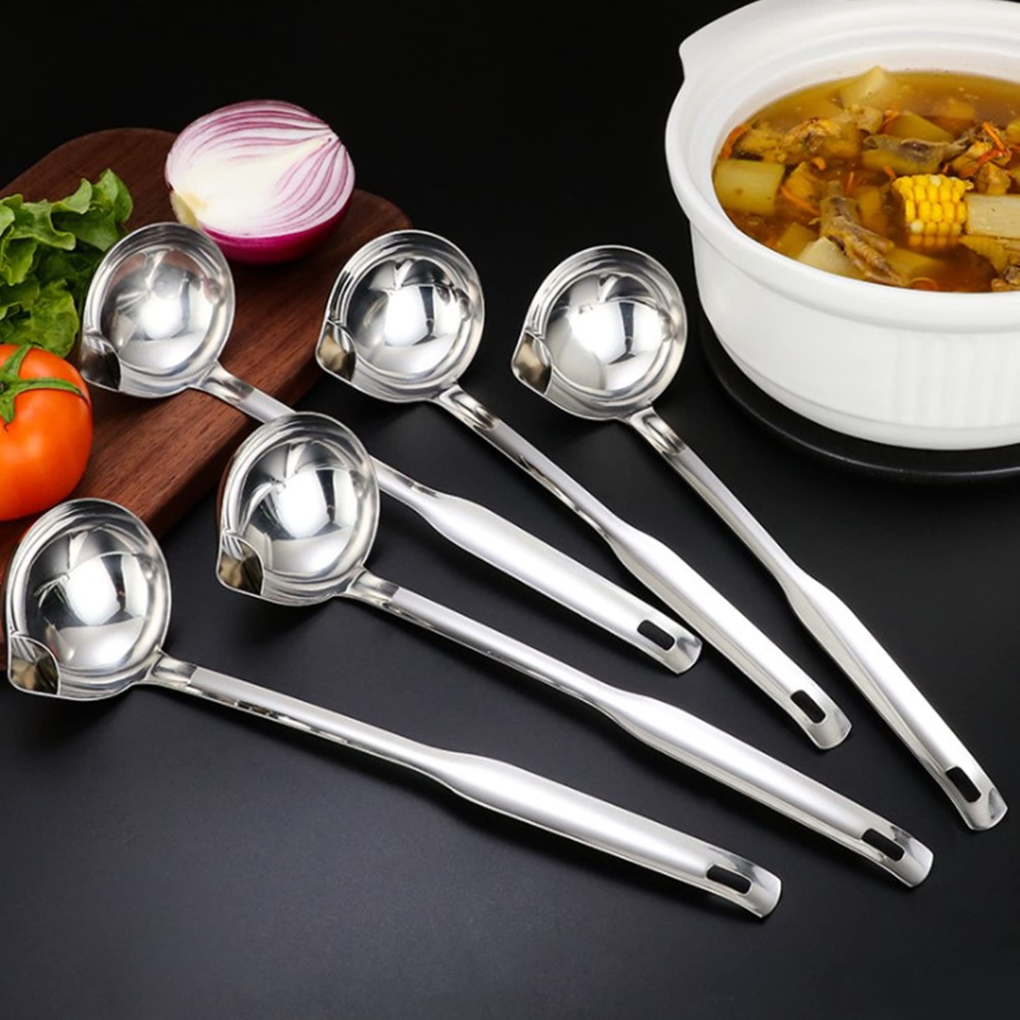 Cucchiaio per Filtro Dell'olio, Acciaio Inox Cucchiaio, Separatore di Olio, Separatore di Grasso per Alimenti, Cucchiaio Separatore di Grasso per Pentola Calda