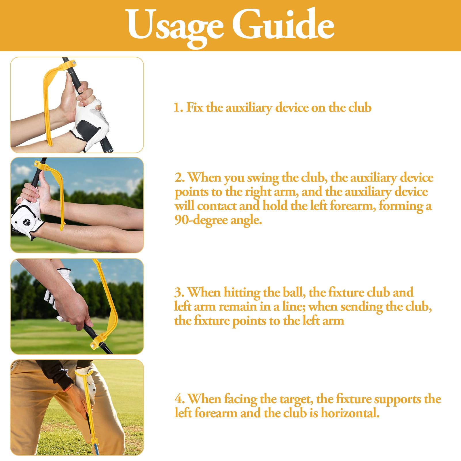 2 pezzi elastiche di collegamento per golf, fascia per braccio oscillante golf, braccio per correzione oscillazione golf, con 1 dispositivo per la correzione dello swing nel golf, per uomini, donne