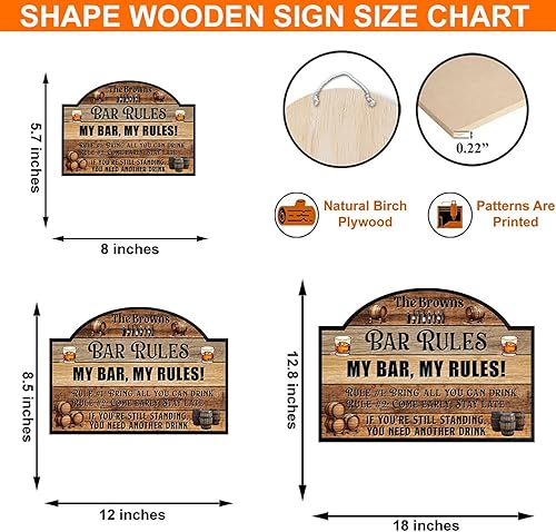 Miniatura 2 de THUYPT - Letrero de madera con reglas de barra para el hogar, bar, sótano, decoración de bar para colgar en la pared, letrero de madera impreso