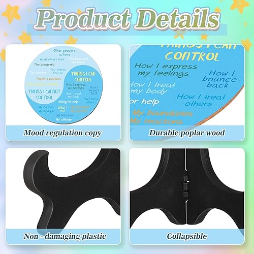 Miniatura 3 de Eaasty 2 piezas de cosas que puedo controlar, decoración de escritorio de oficina con base negra, emociones calmantes, tabla de ruedas, decoración