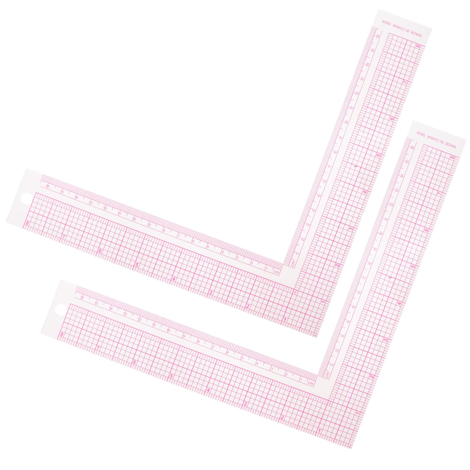 OSALADI 2Pcs Shaped Sewing Ruler Accurate Measuring Ruler for Tailors Scale Design for Garment Pattern Making Lightweight Tool for Beginners and Professionals