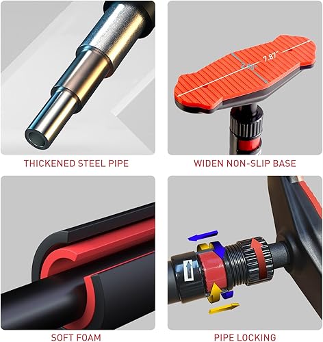 Miniatura 4 de KYLINFIT Barra de dominadas para puerta sin tornillos, barra de dominadas ajustable de entrenamiento de fuerza, no requiere instalación, 27 a 39