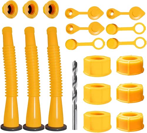 Gas Can Spout Replacement, Gas Can Nozzle Replacement (3 Kits-Yellow).