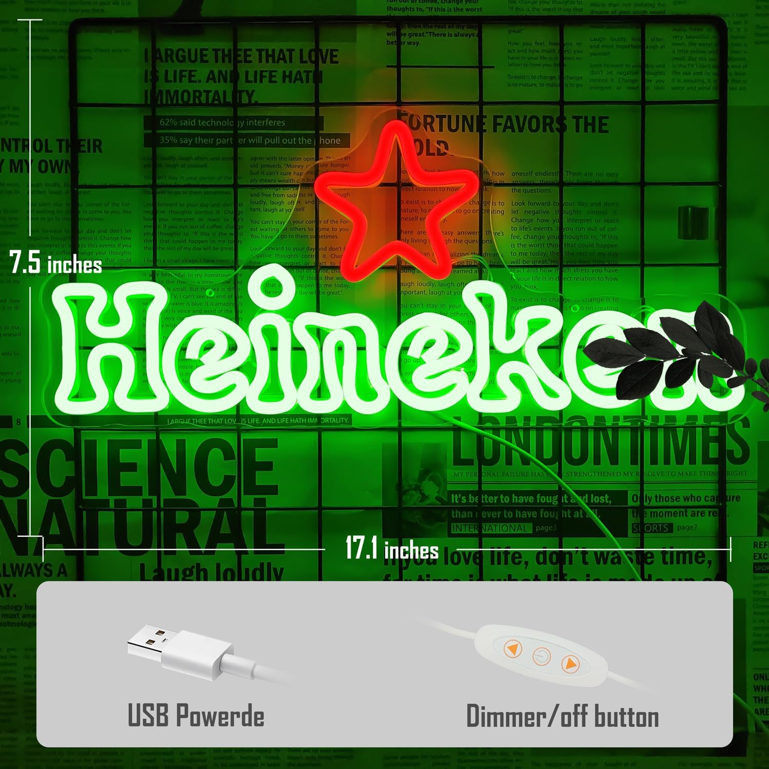 Beer Neon Signs Dimmable Bar Neon Light Up Beer Sign for Home Bar Neon Beer Signs for Wall Decor Man Cave Shop Beer Club Pub Bistro - Image 5