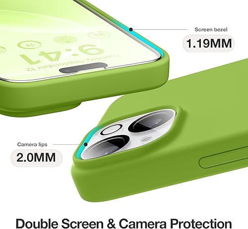 Miniatura 6 de GONEZ Funda de silicona líquida con 2 protectores de pantalla + 2 protectores de lente de cámara, forro de microfibra suave antiarañazos, a prueba