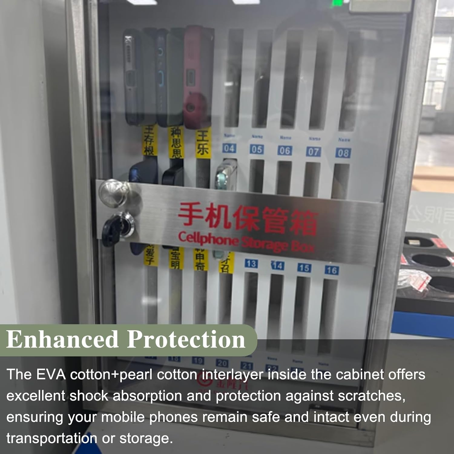 36-Slot Cell Phone Locker Cabinet - Portable Steel Storage Box for School & Troops - Durable, Secure Phone Lock Box for 12/24/36/48/60 Devices