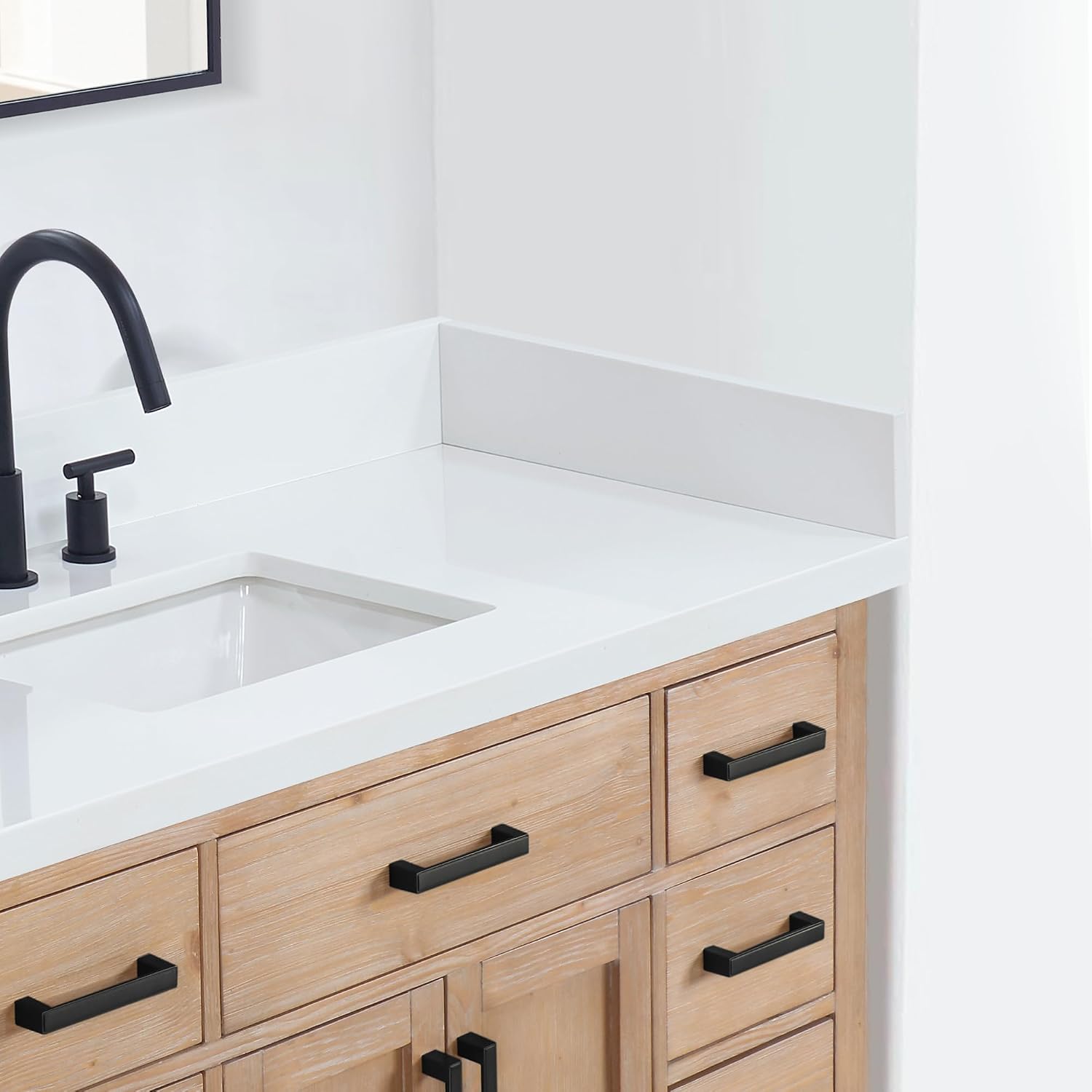 ALTAIR 21 Inch Bathroom Vanity Sidesplashes Engineered Marble Stone Side Splash for Vanities Sink Top Aosta White Bathroom Fixtures Accessories