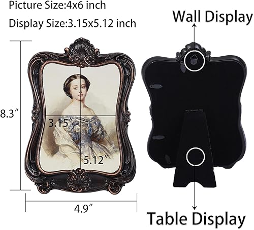 Miniatura 4 de Marcos de fotos antiguos de 5 x 7 pulgadas, marcos ornamentados, marcos góticos, marcos de fotos negros