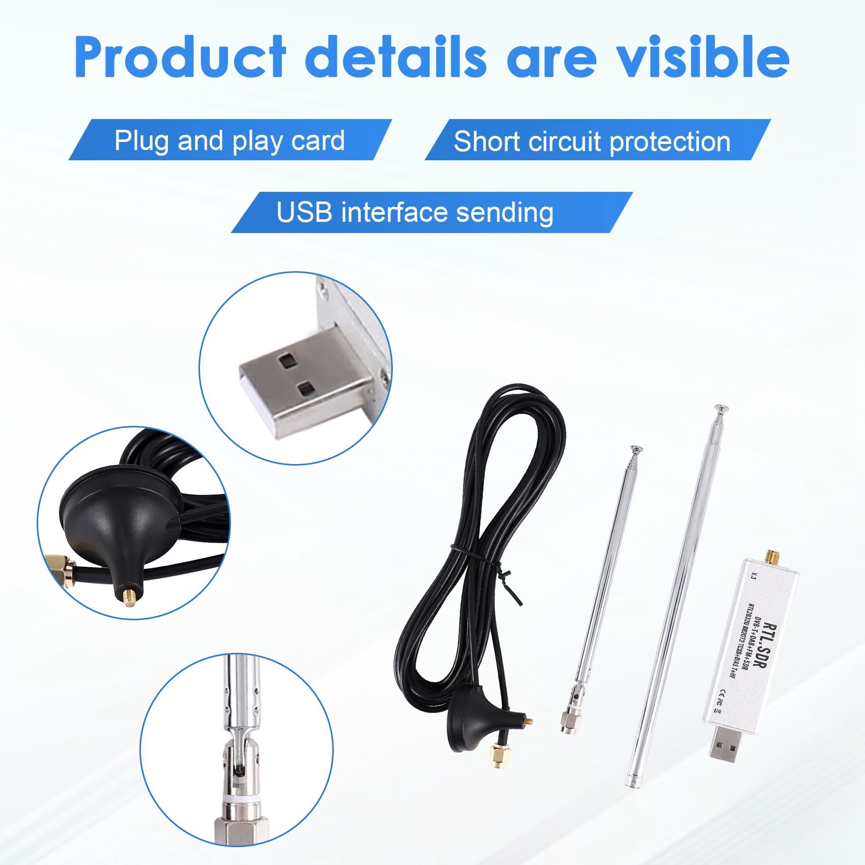 Blog RTL-SDR RéCepteur RTL SDR V3 RTL2832U 0,1 MHz-1,7 GHz TCXO SMA RéCepteur Radio DéFini par Logiciel avec Antenne
