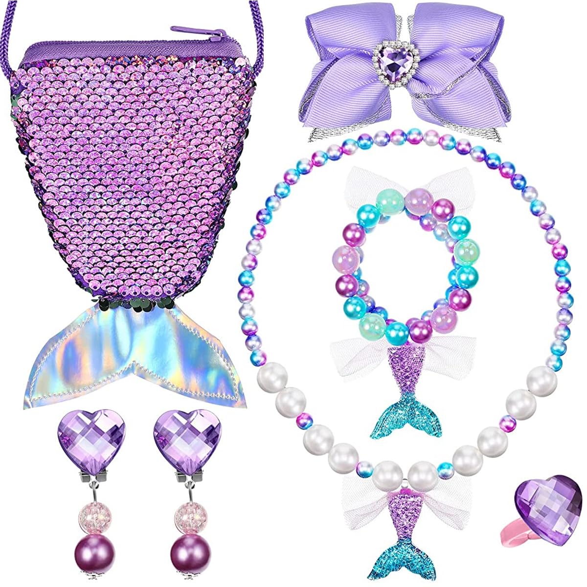 See full amazon price history chart for Venzina® Mermaid Kids Jewelry Set, Cute Pearl Necklace Bracelet Set for Girls, Included Sling Bag Hair Bow Ring Earrings, Mermaid Princess Jewelry Kit for Theme Party Dress Up Christmas Gift Venzina® Mermaid Kids Jewelry Set, Cute Pearl Necklace Bracelet Set for Girls, Included Sling Bag Hair Bow Ring Earrings, Mermaid Princess Jewelry Kit for Theme Party Dress Up Christmas Gift (B0CP5JP7BY) Amazon Price History, Amazon Price Tracker