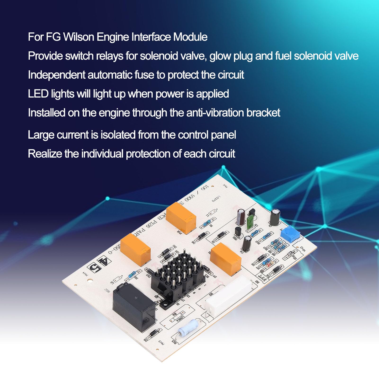 Płytka sterująca obwodu generatora Moduł silnika siłownika ze światłem LED dla FG Wilson 650 045 24 V Uszczelniony moduł montażowy silnika dla Wilson Generator Płytka regulatora