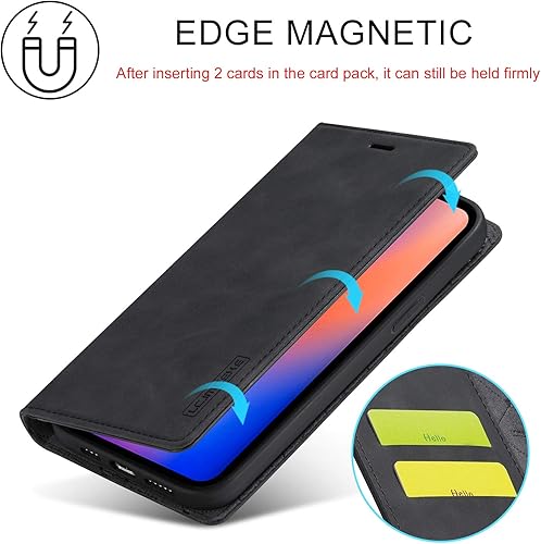 Miniatura 3 de EYZUTAK Funda de teléfono cartera para iPhone 13 Pro Max 6.7 pulgadas, Vintage Classic Matte Leather Wallet Case Flip Notebook Style Cover con