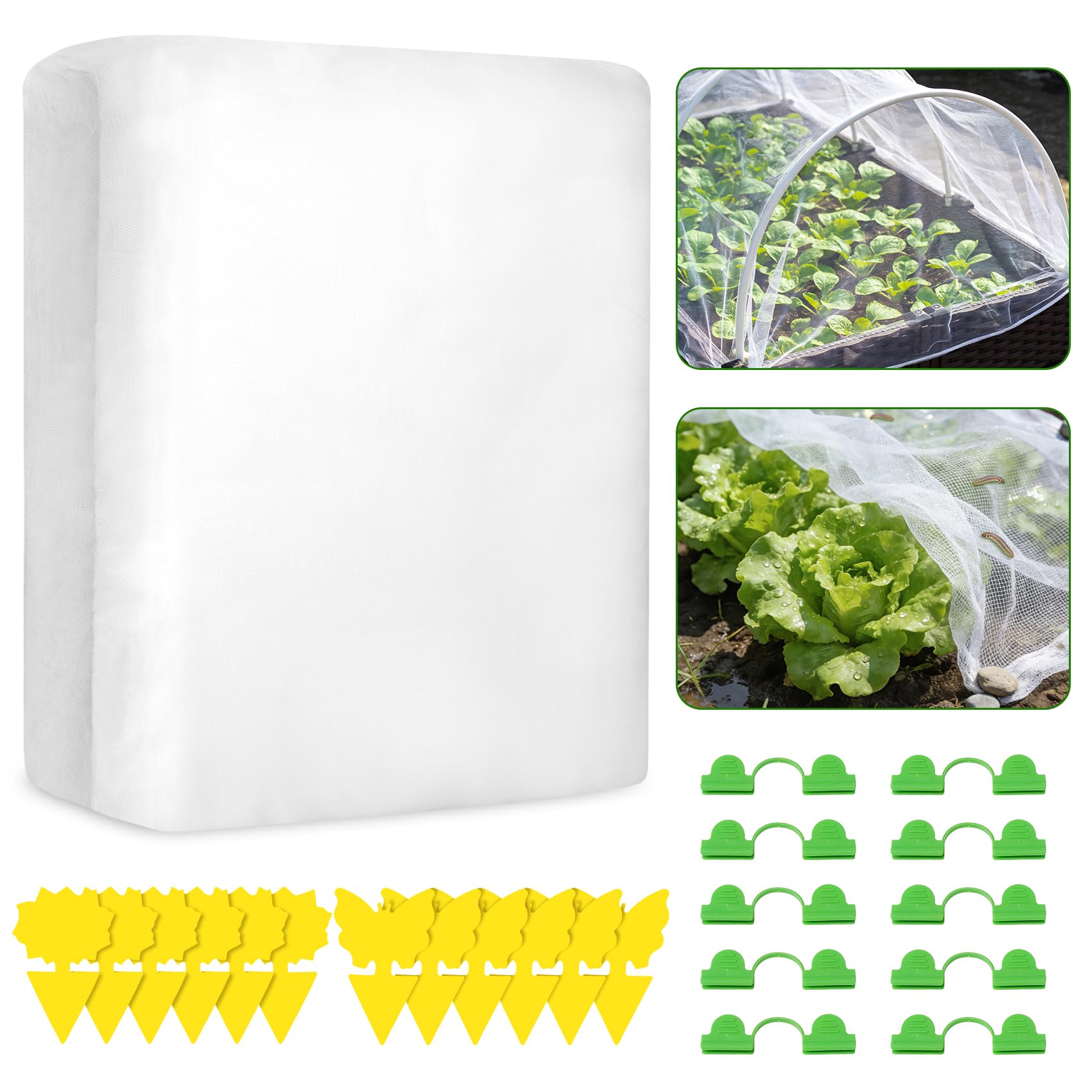 Filet Anti-Insectes Potager 3x10M - Voile Protection Jardin Fraisier Légumes Anti Oiseaux