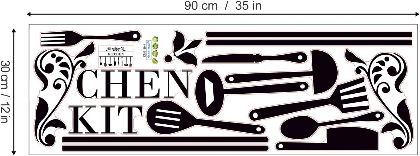 decalmile Kitchen Wall Decals Knife Fork Spoon Vinyl Removable Wall Stickers for Kitchen Dining Room