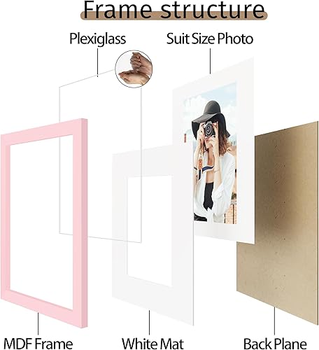 Miniatura 495 de Picrit - Juego de 12 portarretratos de 5 x 7 pulgadas para colgar en la pared o exhibir sobre una mesa, para fotos de 4 x 6 con paspartú o 5 x 7