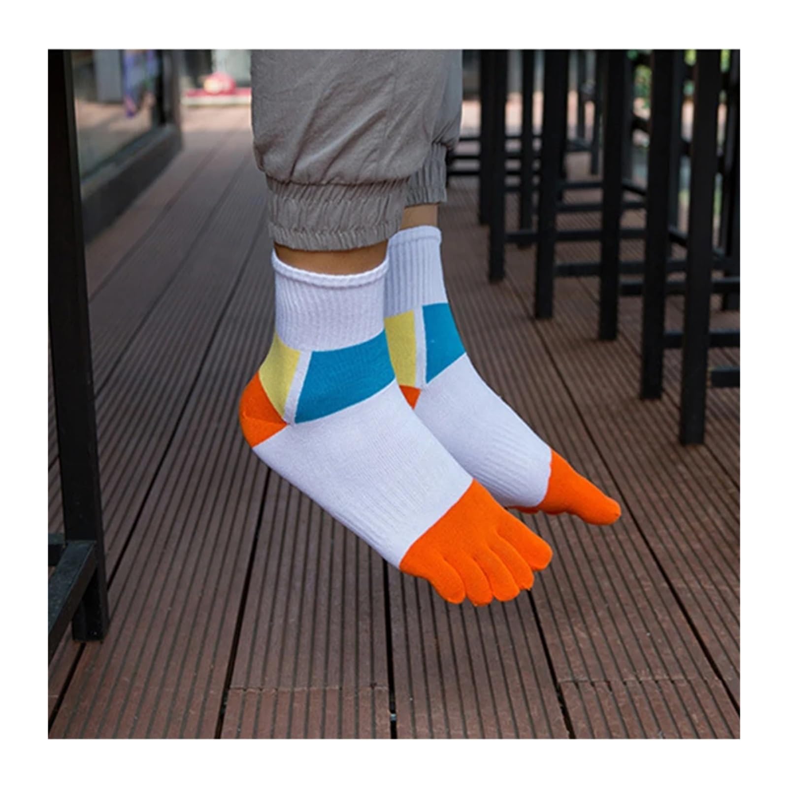 Calcetines de cinco dedos de algodón y spandex
