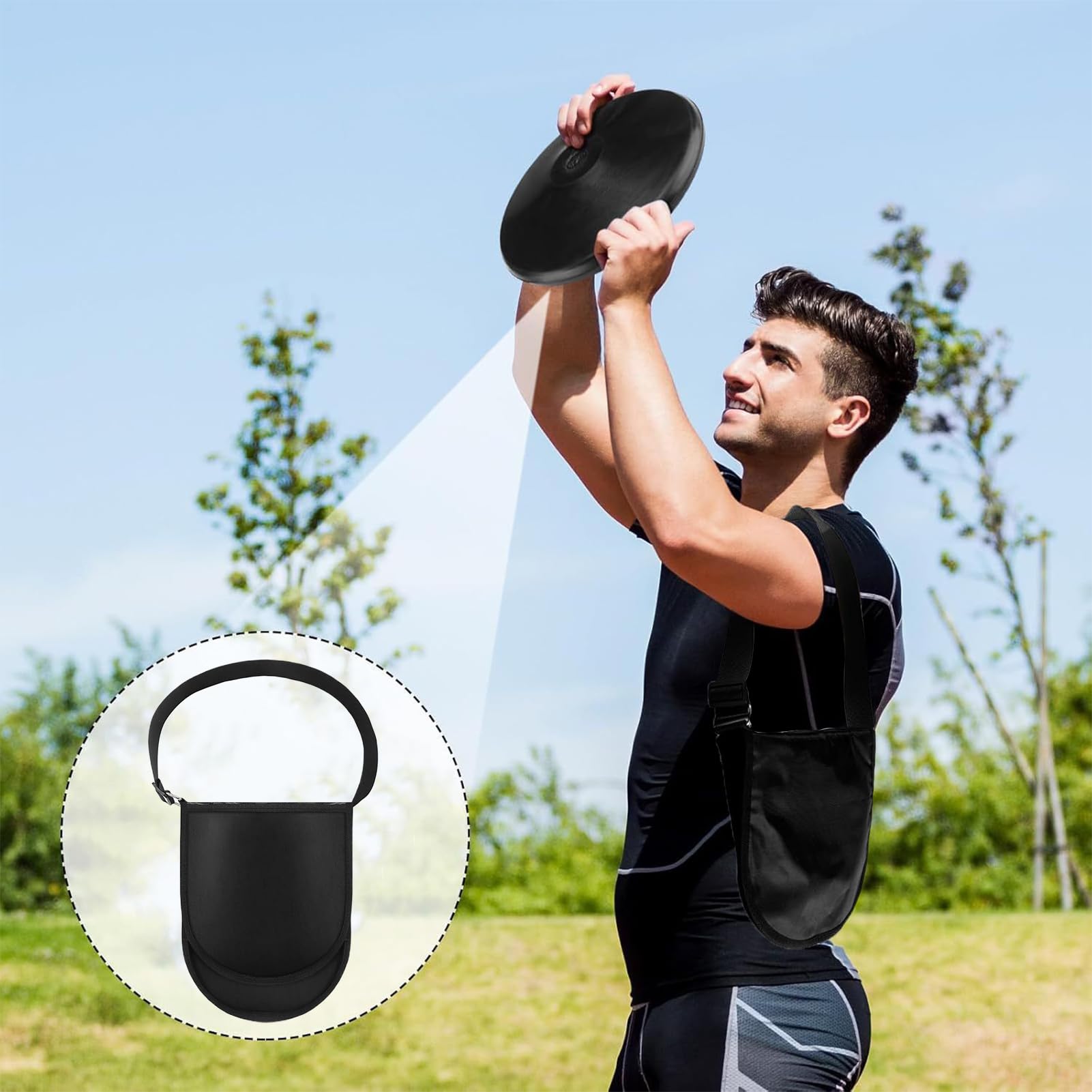 Torba do rzutu dyskiem Pojemna torba do przenoszenia sprzętu treningowego | Futerał Na Dysk Z Regulowanym Paskiem Sakwa do przenoszenia na treningi fitness, zawody i dla trenerów