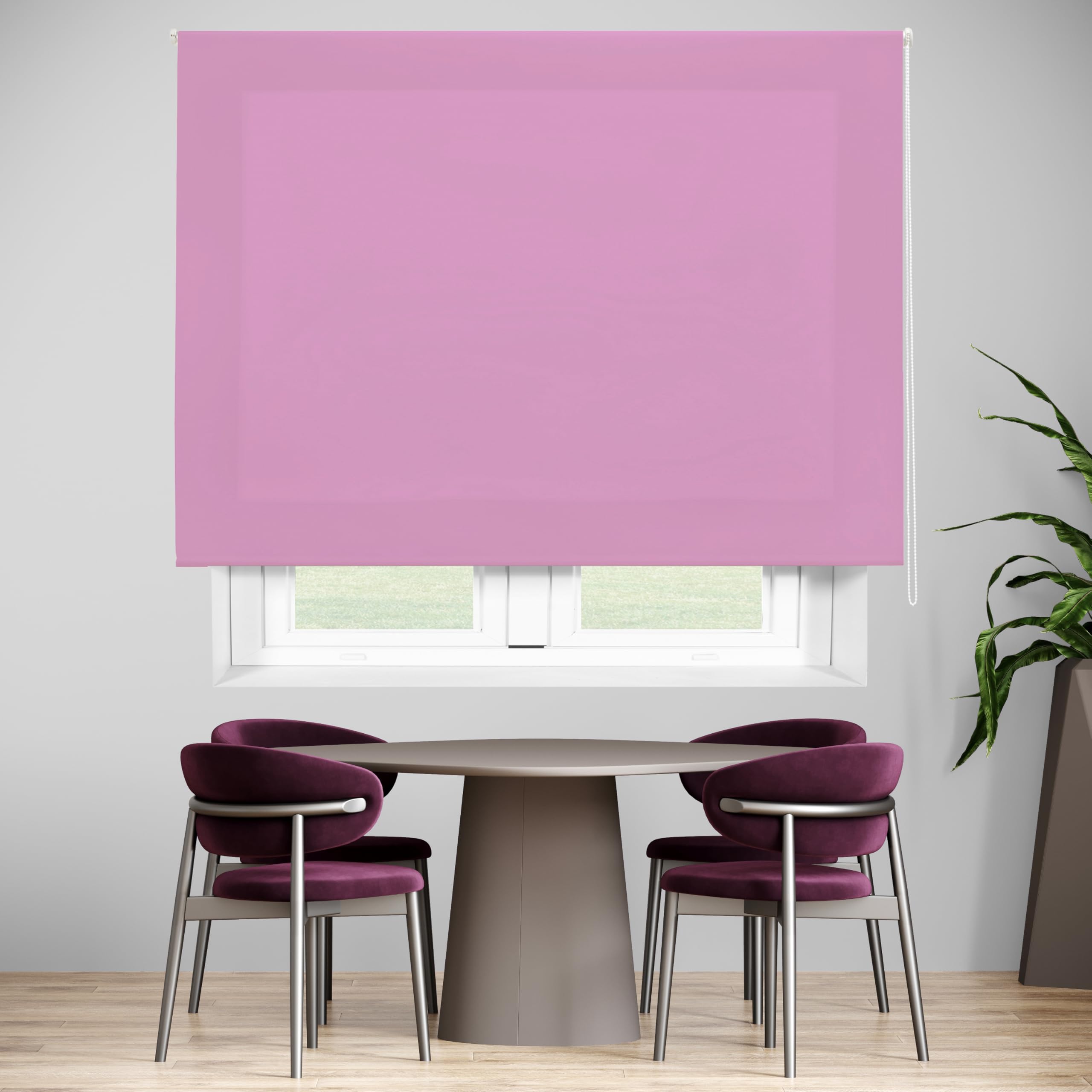 Blindecor Ara | Lichtdurchlässiges Rollo | Dunkelviolett | 160 x 175 cm (BxH) | Stoffgröße 157 x 170 cm | Rollos für fenster