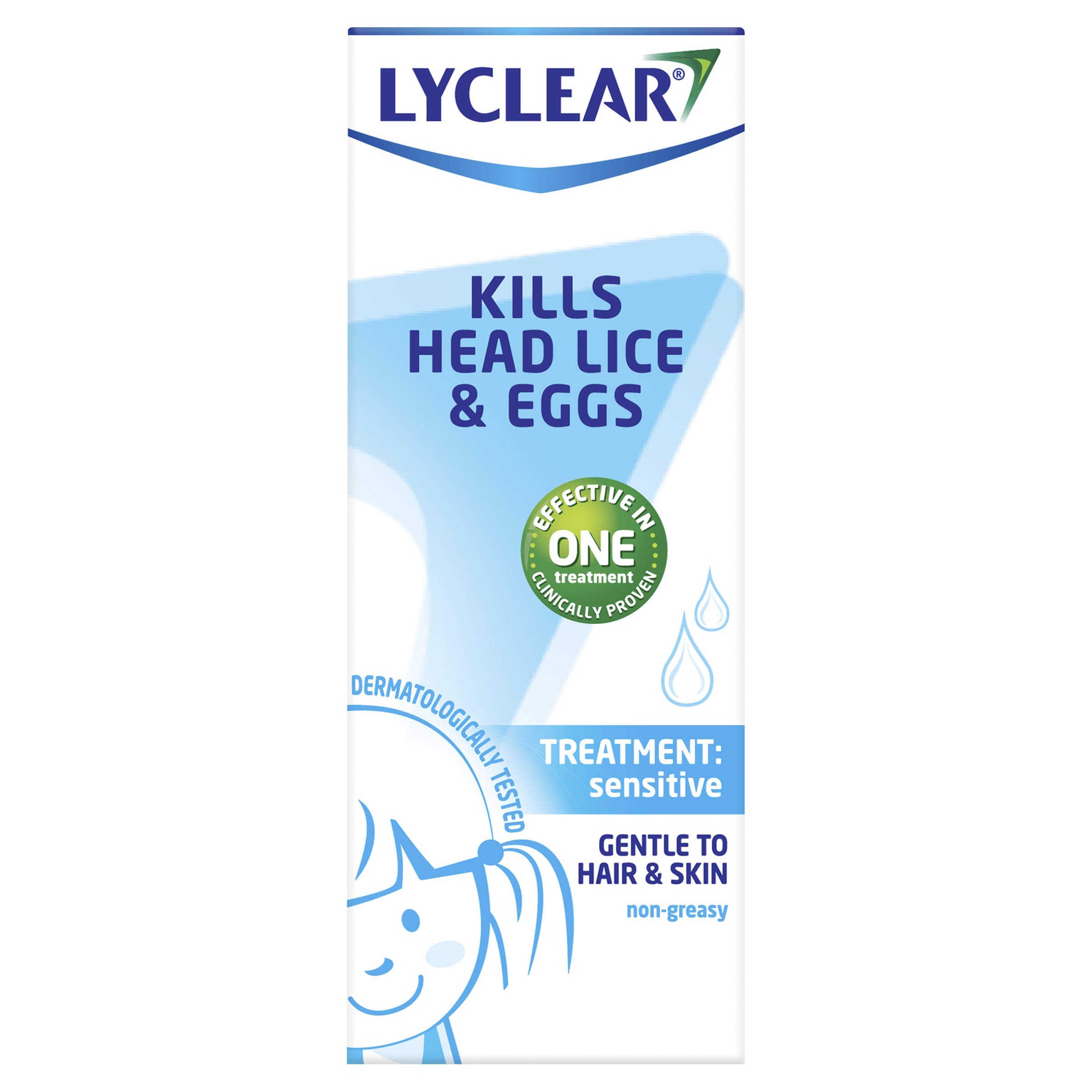 Lyclear Sensitive Head Lice Treatment + Head Lice Comb – Kills Head Lice & Eggs – Gentle to Hair & Skin – 150 ml