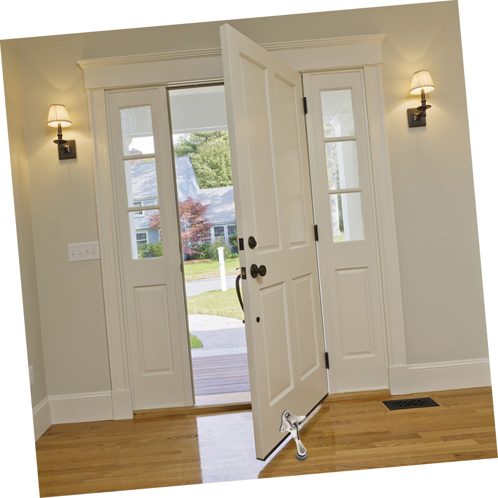 DOITOOL 4 Piezas Topes de Puerta de Seguridad Automáticos Diseño de Pedal para Casa y Oficina