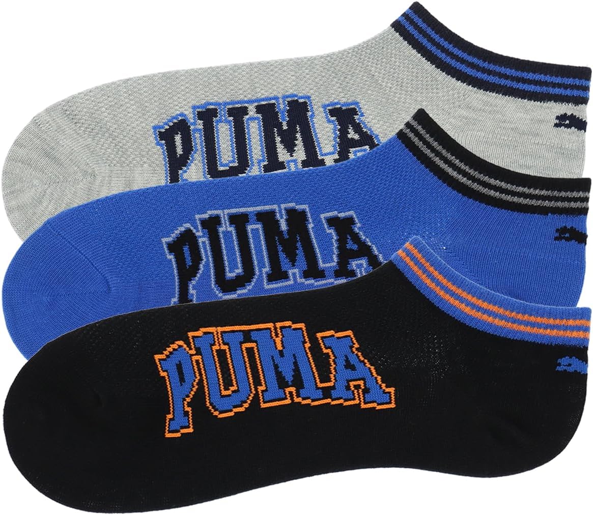 (プーマ) ソックスPUMA 3足セット スニーカー丈 ソックス キッズ つま先 かかと 補強 消臭加工 メッシュボーイズ