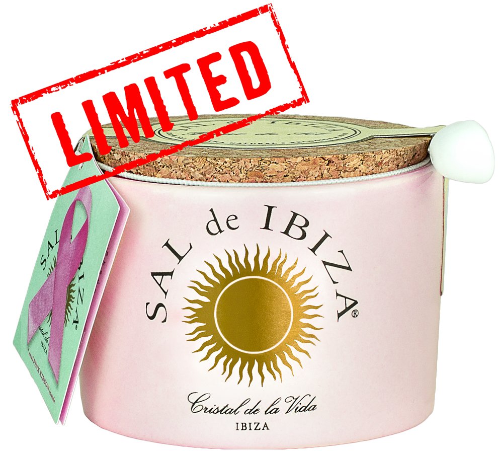 Fleur de Sel mit Rosenblättern Pink Ribbon Keramiktopf mit