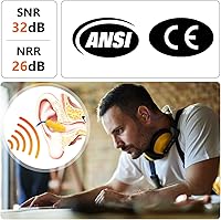 Vista 2 de Dison 100 Pares de Tapones para los Oídos de Silicona, Tapones Auditivos con Cable Reutilizables de 32dB para Protección Auditiva, Reducción