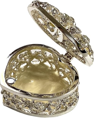 Miniatura 2 de Joyero de plata con forma de corazón y diamantes de imitación