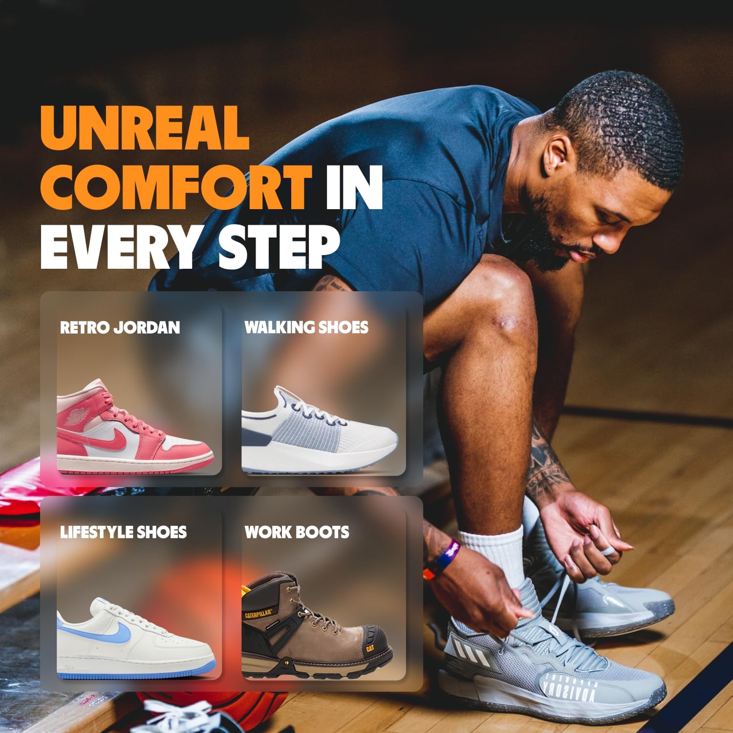 MOVE All Day Comfort Insole - Extra Plush Foam Insole for Stress Reduction on Feet, Knees, Back, Shock Absorbing, Walking, Foot Cushion, Comfort, Arch Support, and Work Boots (M9-9.5/W10.5-11) - Image 5