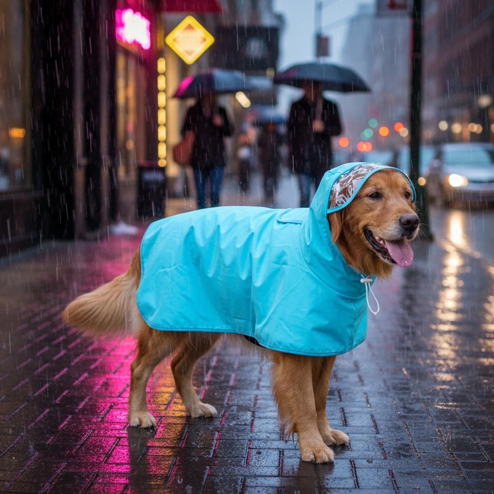 predolo Poncho pour Chien Veste Pluie Imperméable avec Capuche Réglable Matière Légère Adaptée Chiens Idéal pour sous La Pluie Promenade, 9XL