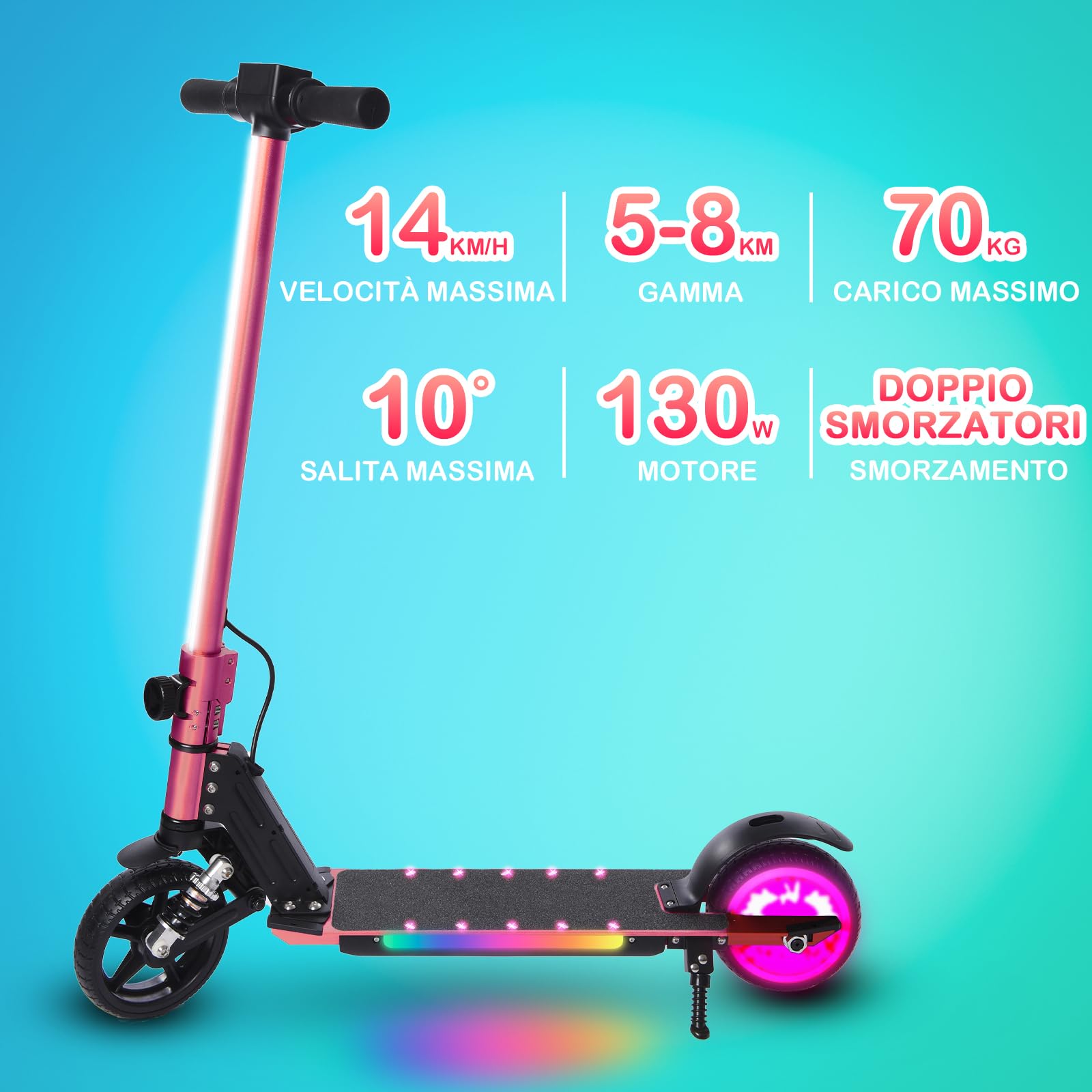 Monopattino Elettrico, 6.5'' Monopattino Elettrico Bambini dai 6 ai 12 anni, Pieghevole Monopattino Bambini,Autonomia 5-8KM,Monopattini Elettrici Display a LED,Regalo per Adolescenti
