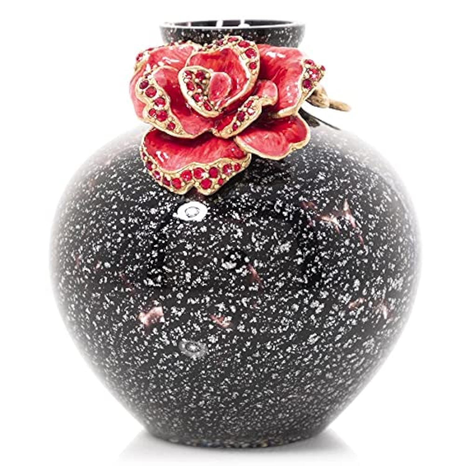 Jay Strongwater Ayla, Small Night Bloom Rose Vase, Gold Vine Adorned with a Single Flower