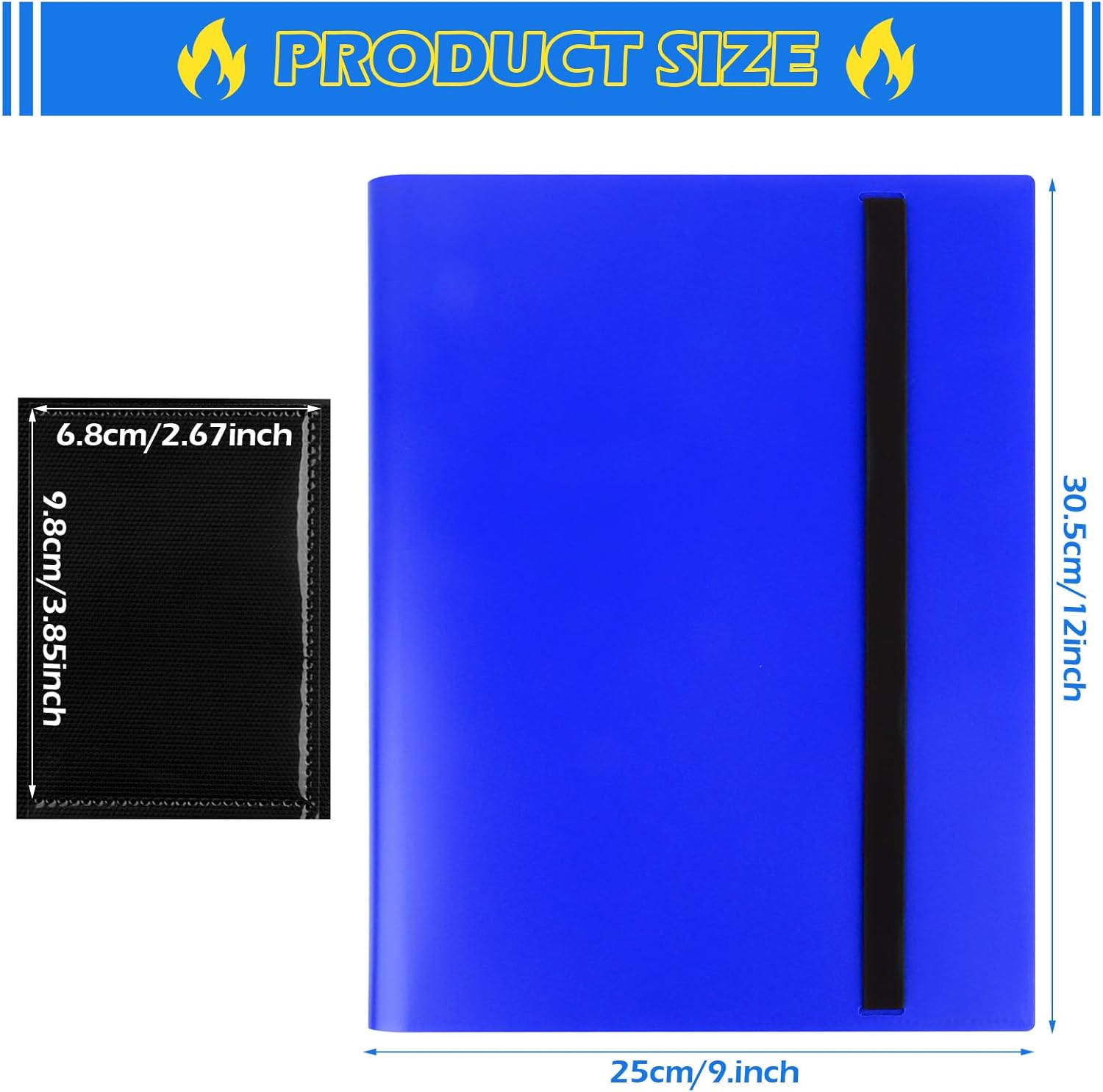 Scrapbook for Cards, 360 Card Capacity Trading Cards Album, Transparent Trading Card Folder, Scrapbook Cards for YuGiOh, Match Attax, Ninjago etc. (Blue)