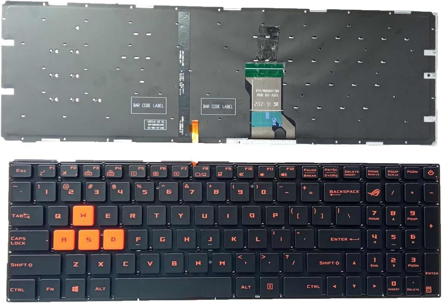 Laptop Replacement US Layout Keyboard for ASUS ROG Strix GL502 502V GL502VM GL502VT GL502VY GL502VS GL502FX Without Frame,No TrackPoint,Backlit Black