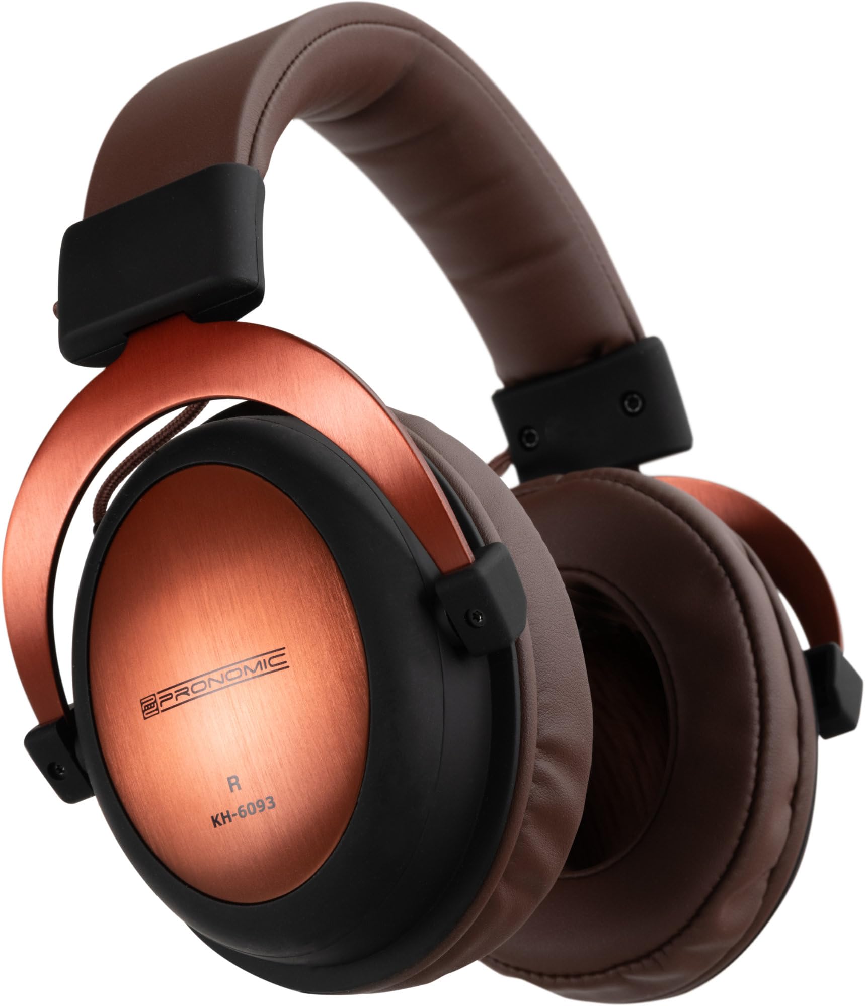 Pronomic KH-6093 KU Auriculares de Estudio Cobre/Marrón, 3 mm, Peso: 285 g | Auriculares cerrados Over-Ear con gran comodidad, Impedancia nominal: 60 ohmios, Sensibilidad: 98 dB (± 3 dB), 3 mm