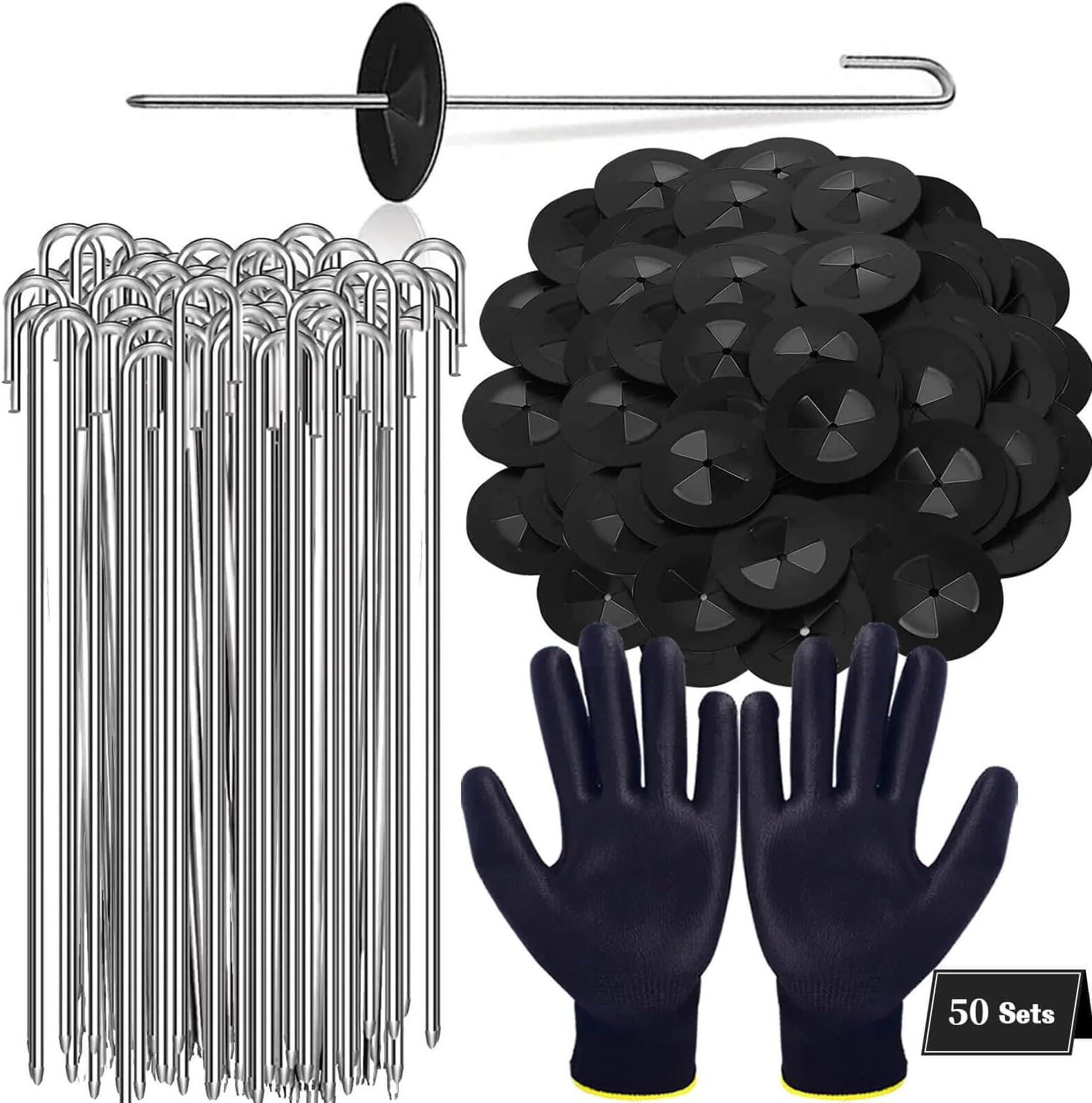 50PCS Solar Panel Bird Guard Fastener Clips, 1PCS Gloves Solar Panel Mesh Clips Stainless Steel, Fastener Clips for Solar Panel Bird Wire Pigeon Fence (50pcs Clips 1PCS Gloves) (50)