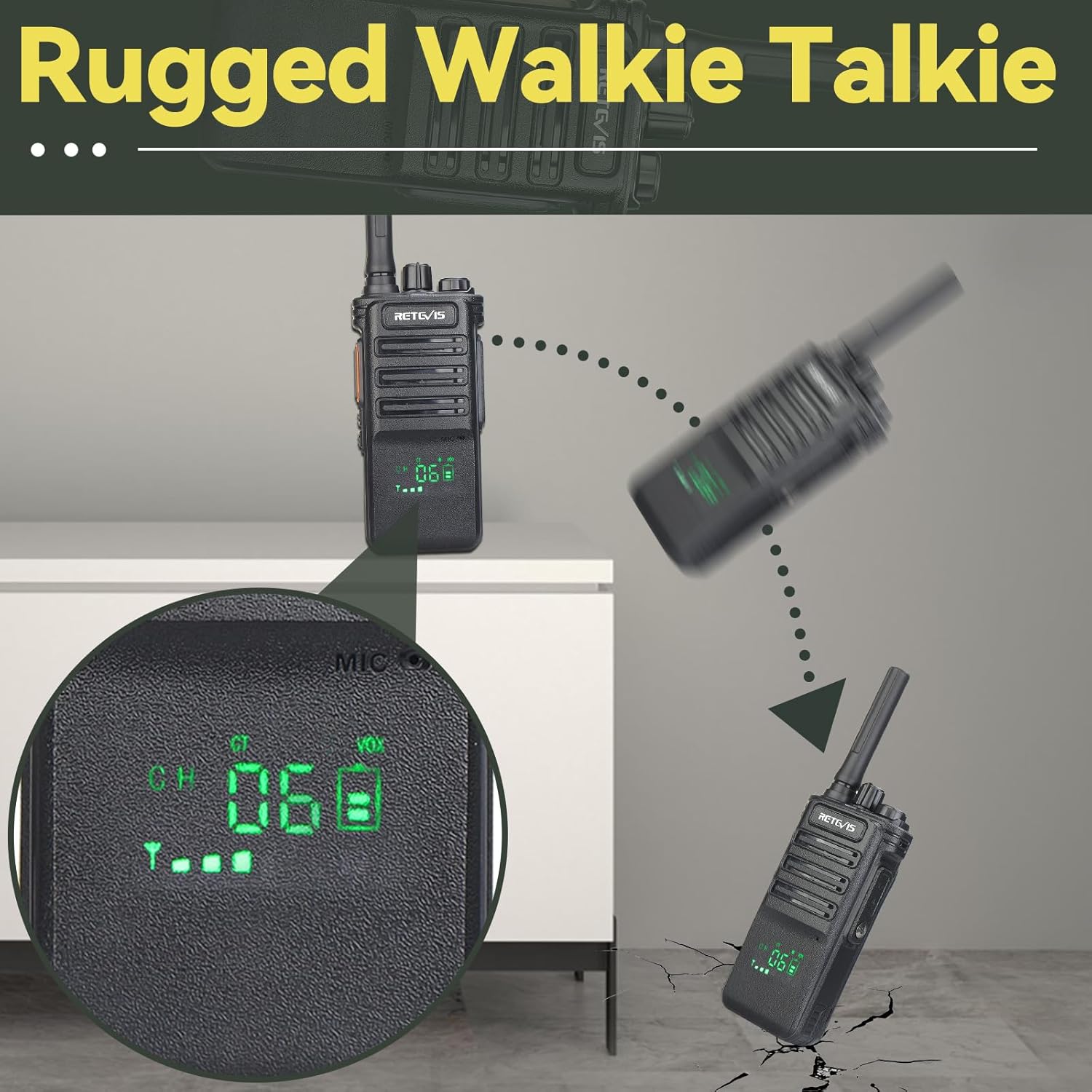 Retevis RA79 Walkie Talkie Professionale, Radio Ha Dual Band Con - Foto 3