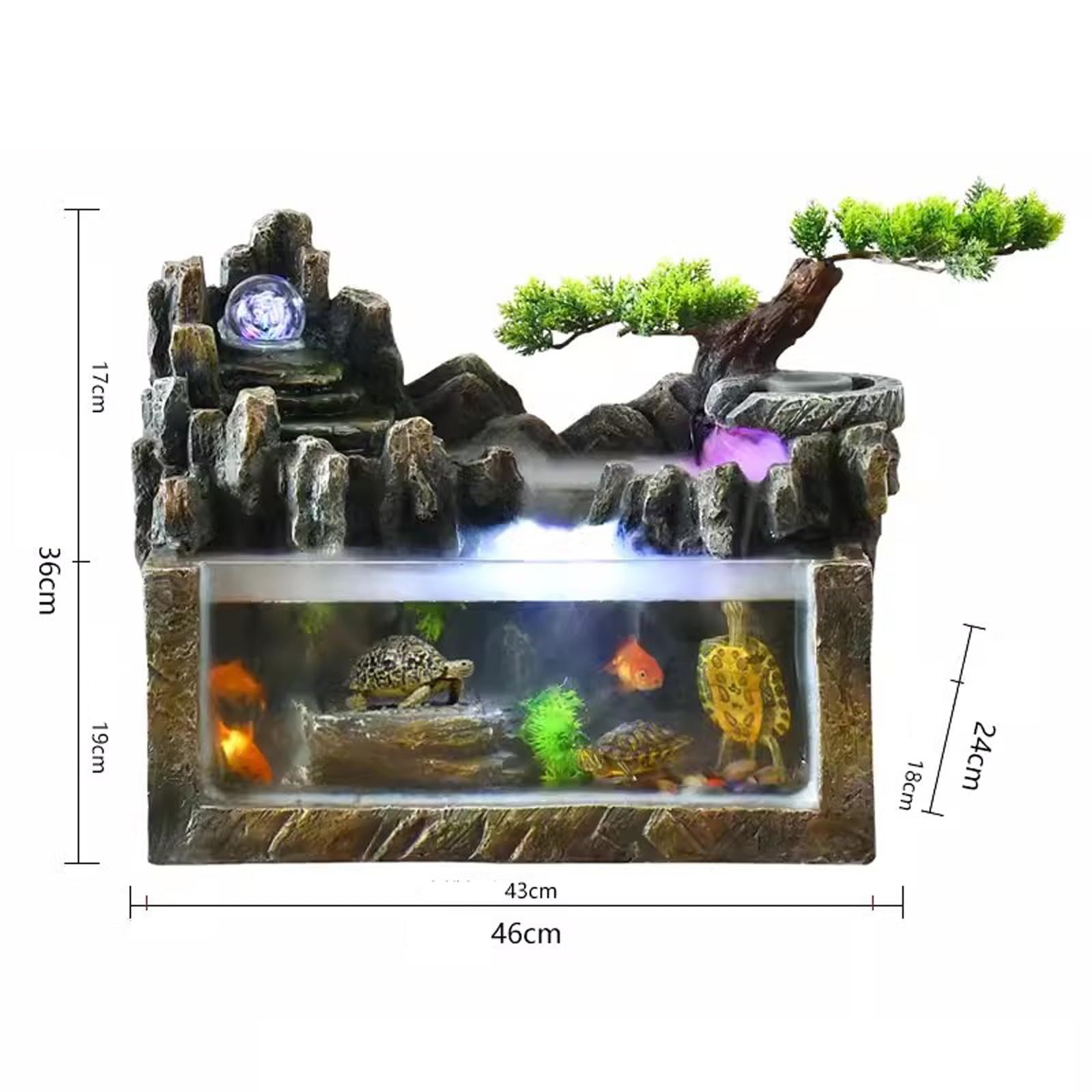 Zen'Light Binnenfontein met Verlichting en Trapsgewijze Waterstroom