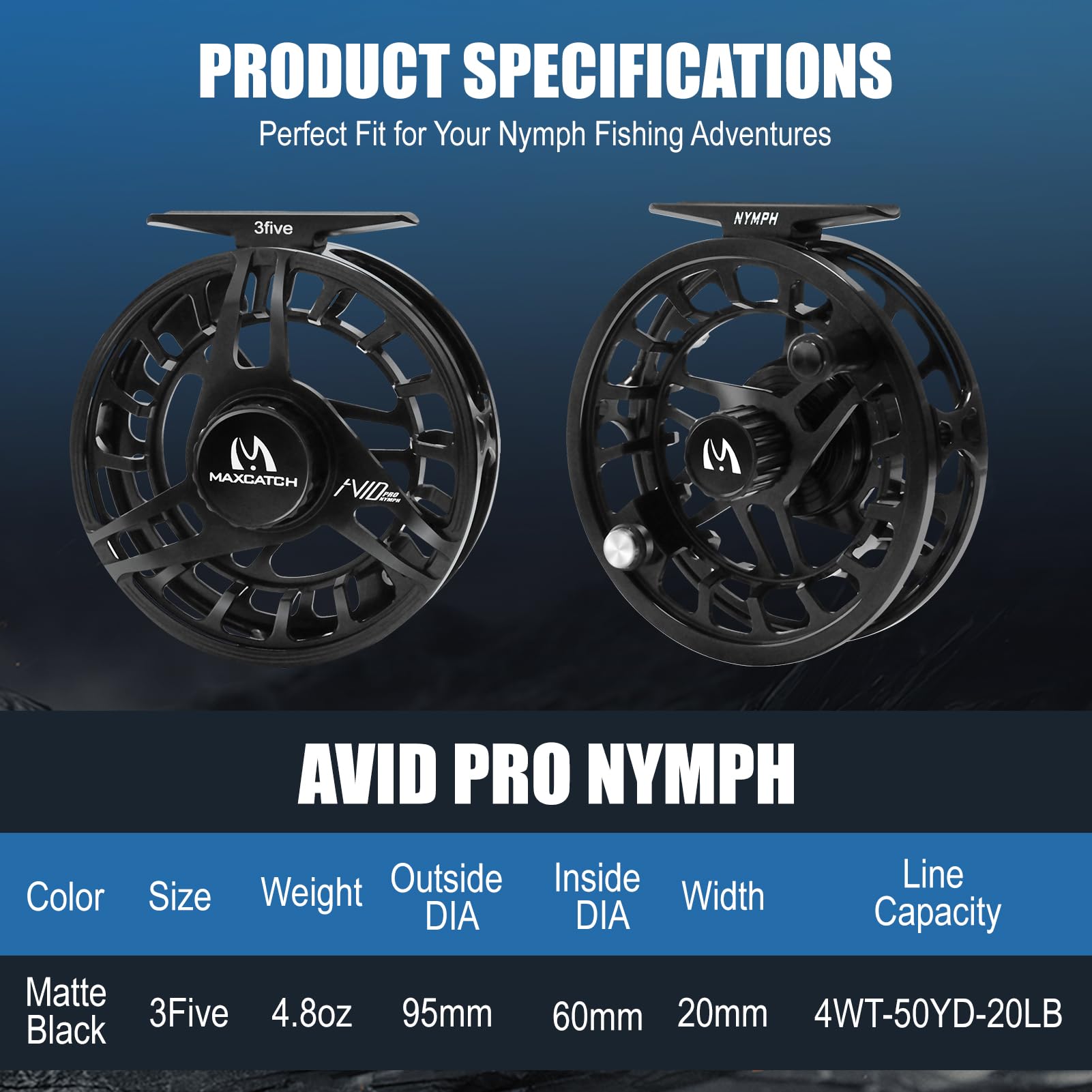 Amazon | Maxcatch AVID PRO ニンフ フライリール CNC機械加工 ラージ