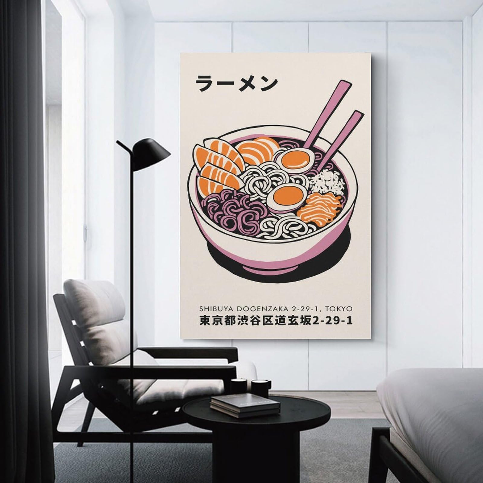 Junmoney Tokyo Ramen Bar Canvas Wall Art, 20x30inch(50x75cm), for Bedroom, Guest Room Or Reading Nook, Decorative Wall Art for Cosy Rooms