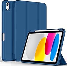CACOE Case Compatible with iPad 11th Generation (A16) 11" 2025 / iPad 10th Generation 10.9" (2022) (A2757/A2777), Ultra Thin Transparent Back Case with Pencil Holder, Blue Sea