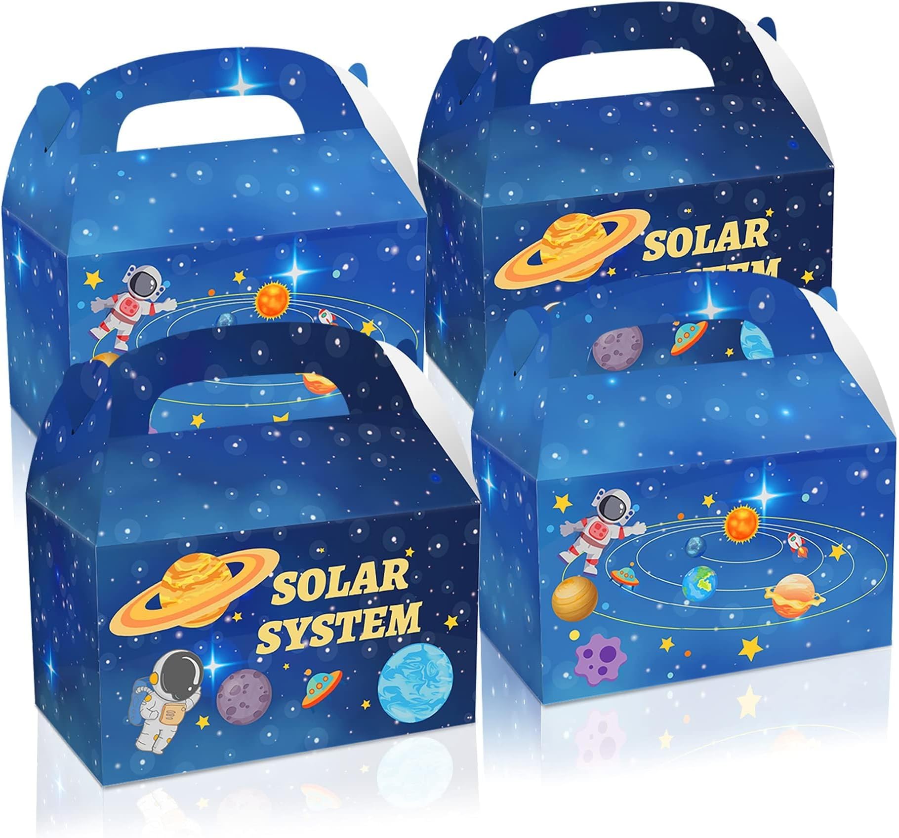 12PCS Outer Space Party Treat Boxes Astronaut Space Theme Party Gift Boxes Universe Galaxy Candy Goodie Boxes Solar System Party Favor Boxes Rocket Paper Boxes Alien Party Favor Supplies