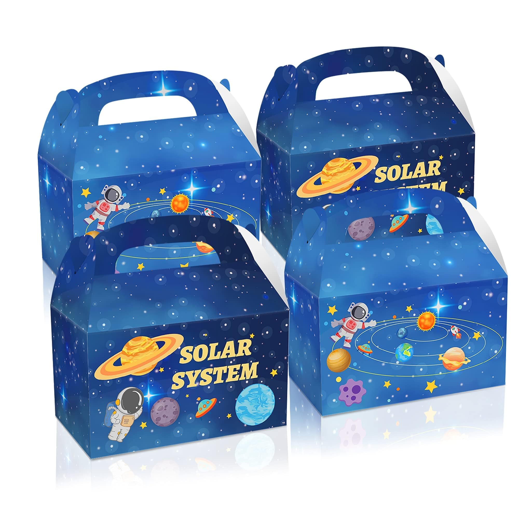 12PCS Outer Space Party Treat Boxes Astronaut Space Theme Party Gift Boxes Universe Galaxy Candy Goodie Boxes Solar System Party Favor Boxes Rocket Paper Boxes Alien Party Favor Supplies