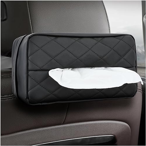 Soporte para pañuelos de automóvil, organizador de cuero para asiento trasero, accesorios de automóvil para pañuelos rectangulares estándar, tamaño