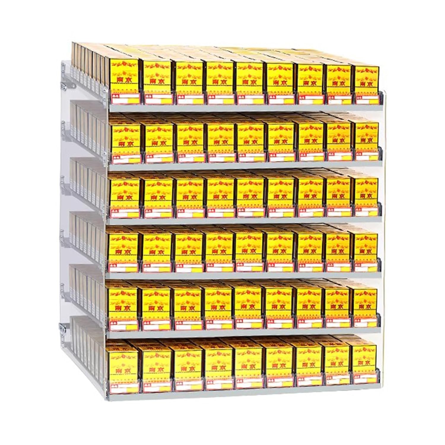 Cigarette Display Shelves with Automatic Pushers - Easy to Install Wall Mounted & Countertop Display Holder for Stores Sale Counter,Clear-3 Layers and 11 columns-330 Pack